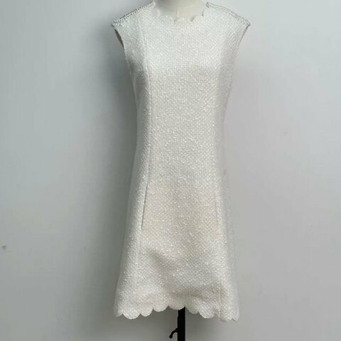 CHANEL 38號馬術系列白色荷葉邊連身裙 98新 衣長91肩寬42胸圍86