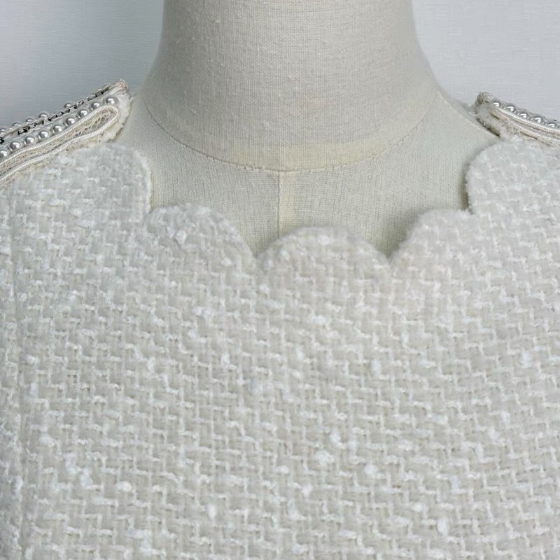 CHANEL 38號馬術系列白色荷葉邊連身裙 98新 衣長91肩寬42胸圍86-1