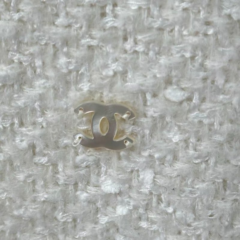 CHANEL 38號馬術系列白色荷葉邊連身裙 98新 衣長91肩寬42胸圍86-2