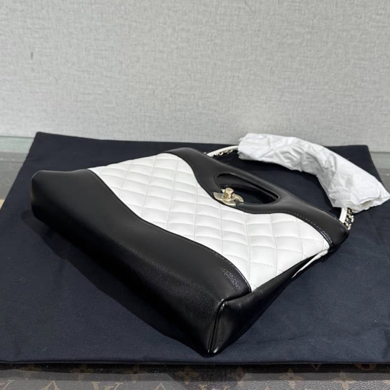 CHANEL 黑白拼色31bag mini手提肩背斜背包23*22*5.5 全新閒置配件塵袋-2