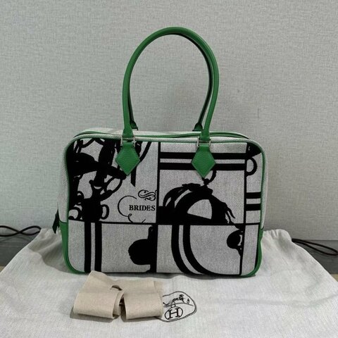 HERMES 竹子林圖騰plume 32手提包2*22*11 全新閒置配件塵袋