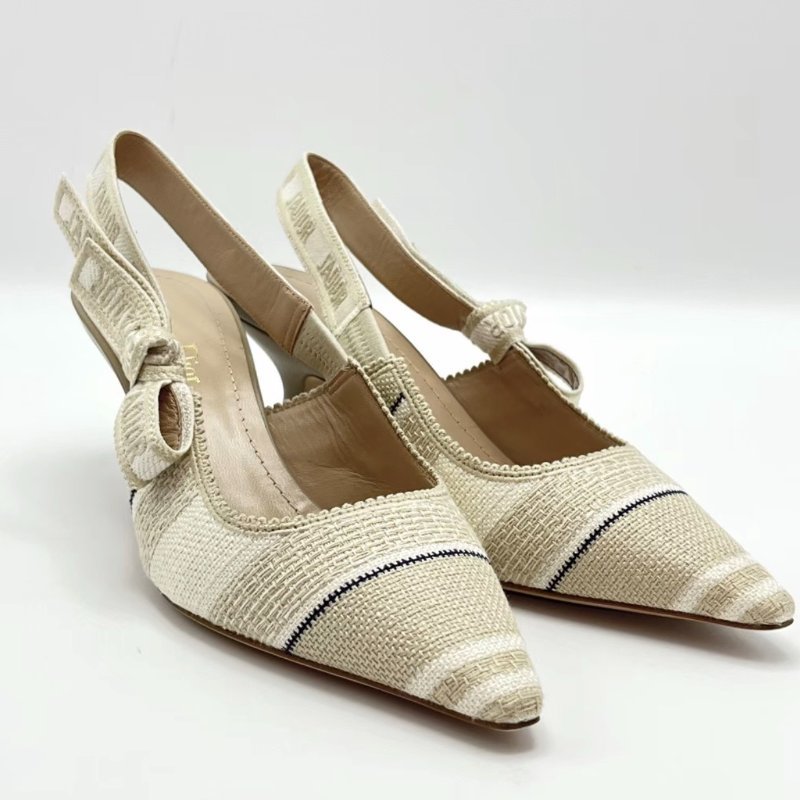 DIOR J‘Adior蝴蝶結綁帶高跟鞋 38.5號 全新閒置配件盒子塵袋-1