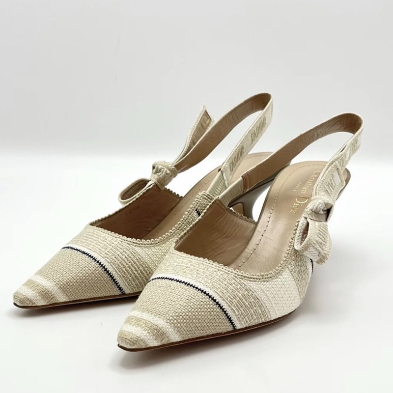 DIOR J‘Adior蝴蝶結綁帶高跟鞋 38.5號 全新閒置配件盒子塵袋-3