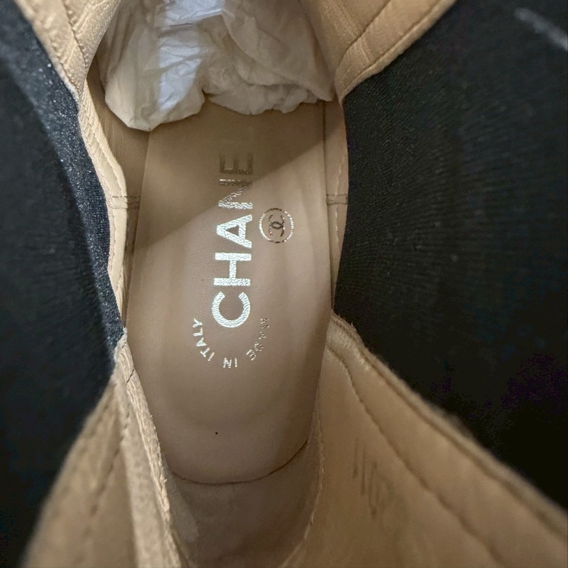 CHANEL 黑色小金Logo短靴 36號-12