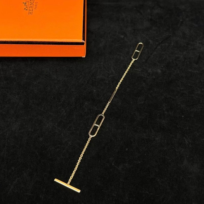 HERMES 18K玫瑰金豬鼻子手鏈 鏈長16cm 98新配件盒子-0