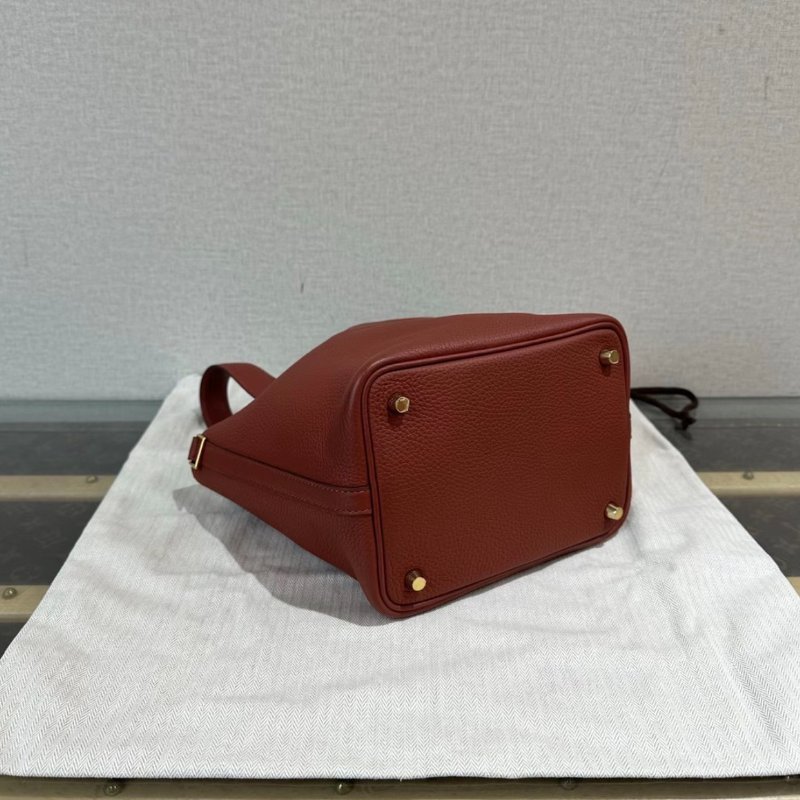 HERMES 南瓜色菜籃子18手提袋 18*18*13 98新配件盒子塵袋鑰匙鎖-2