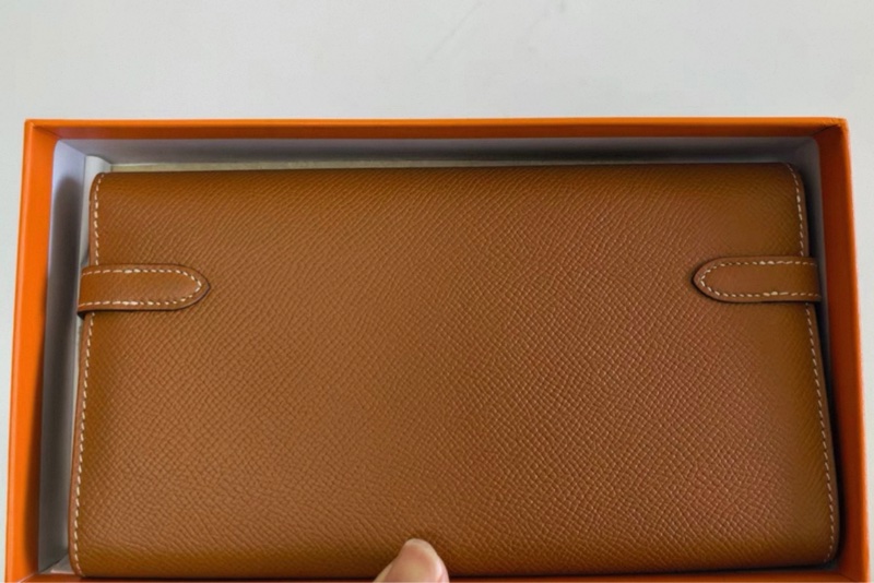 Hermes kelly long wallet 金棕金扣-3