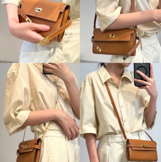 Hermes kelly long wallet 金棕金扣-7