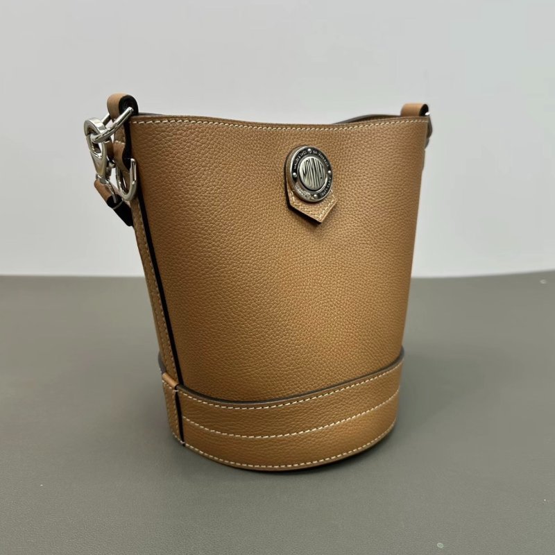 MOYNAT 棕色銀扣 BaluchonBB肩背子母手提包15*18*14.5 98新-0