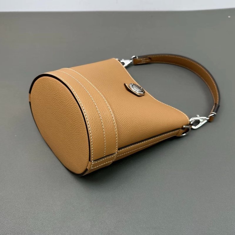MOYNAT 棕色銀扣 BaluchonBB肩背子母手提包15*18*14.5 98新-1