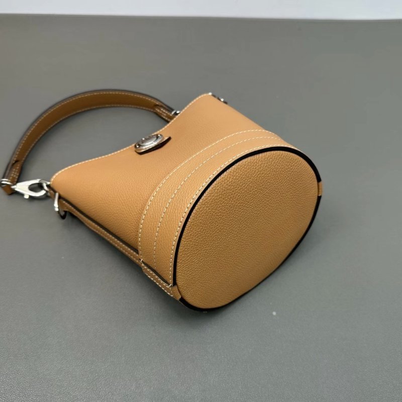 MOYNAT 棕色銀扣 BaluchonBB肩背子母手提包15*18*14.5 98新-3