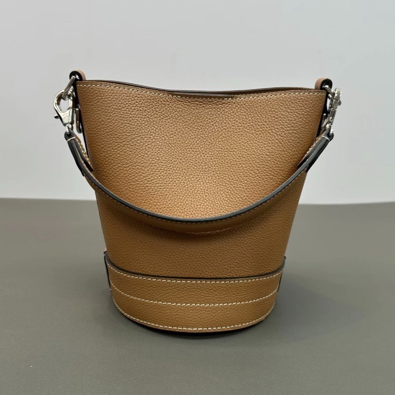 MOYNAT 棕色銀扣 BaluchonBB肩背子母手提包15*18*14.5 98新-4