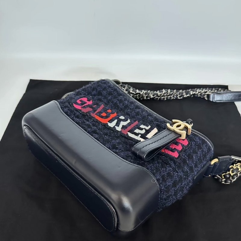 CHANEL 毛呢流浪小號肩背斜背包20*16*8 98新配件塵袋-4