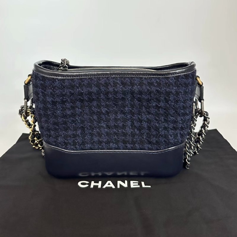 CHANEL 毛呢流浪小號肩背斜背包20*16*8 98新配件塵袋-5