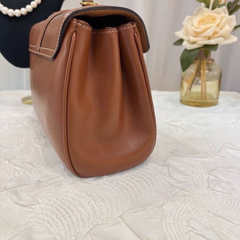 Celine teen soft 16 焦糖色全皮斜背包23.5*15*9 99新配件塵袋-2