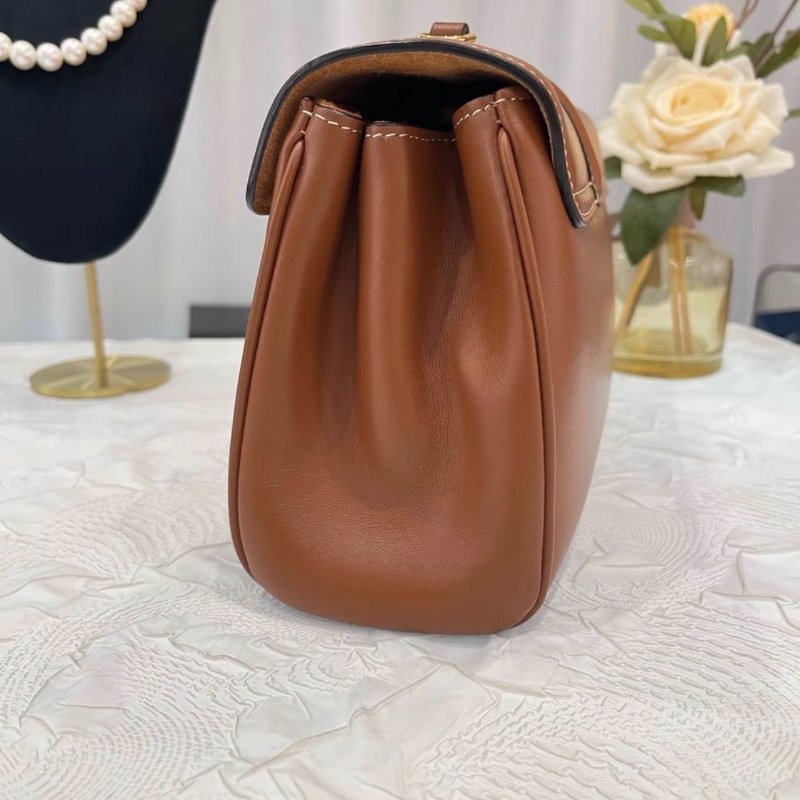Celine teen soft 16 焦糖色全皮斜背包23.5*15*9 99新配件塵袋-4