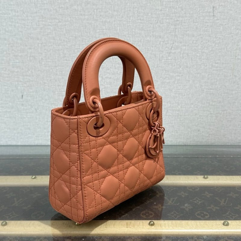 DIOR 磨砂三格黛妃手提肩背斜背包17*15*7 98新配件塵袋-1