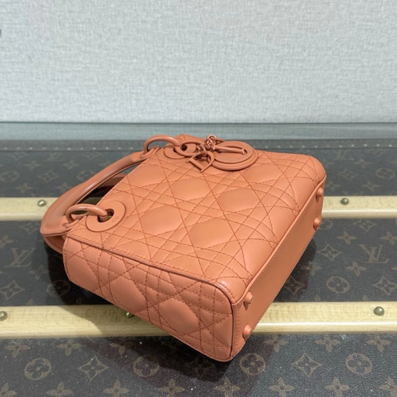 DIOR 磨砂三格黛妃手提肩背斜背包17*15*7 98新配件塵袋-4