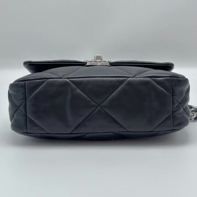 CHANEL 19bag黑銀小號芯片手提26*17*8 99新配件盒子塵袋購證-3