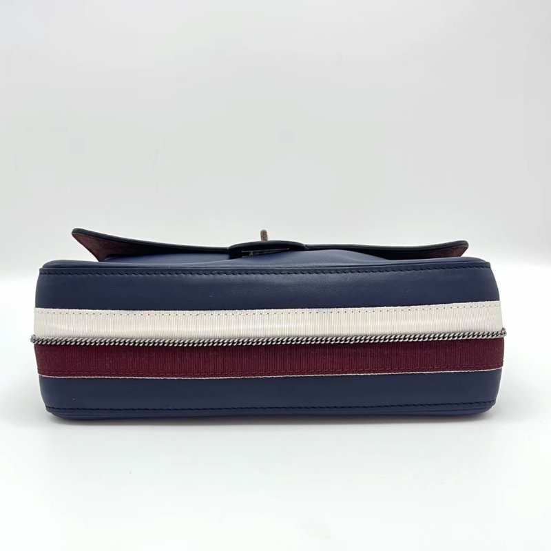 CHANEL 藍色漢堡2.55中號銀幣肩背斜背包28*18*9 98新配件保卡塵袋-3