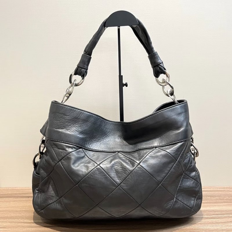 CHANEL 黑銀中古腋下機場包40*26*9 98新配件塵袋-5