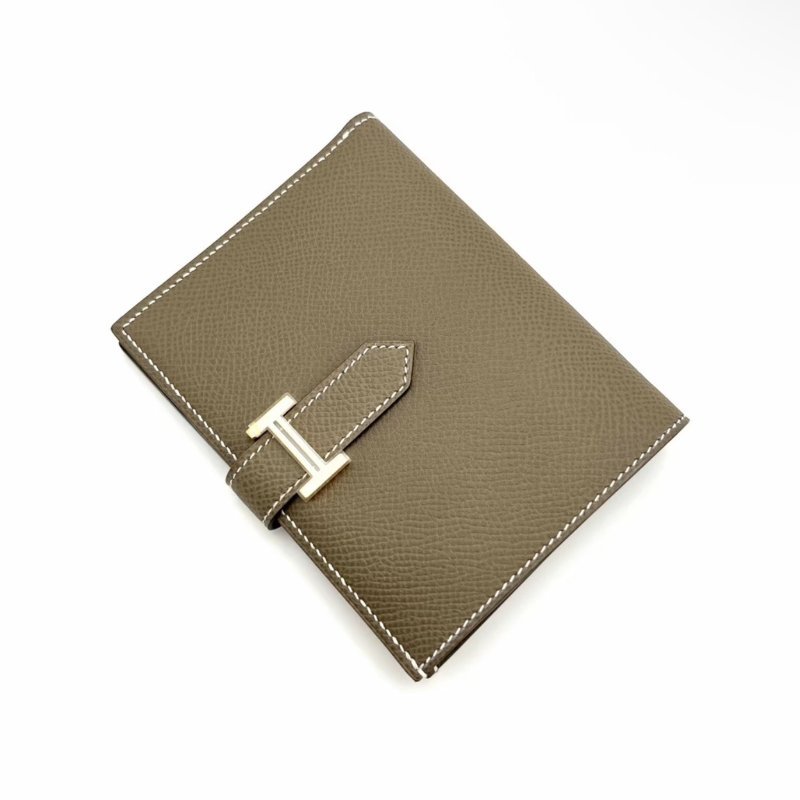 HERMES 大象灰金扣Bearn短夾 12*9.5*1.5 全新閒置配件盒子-2