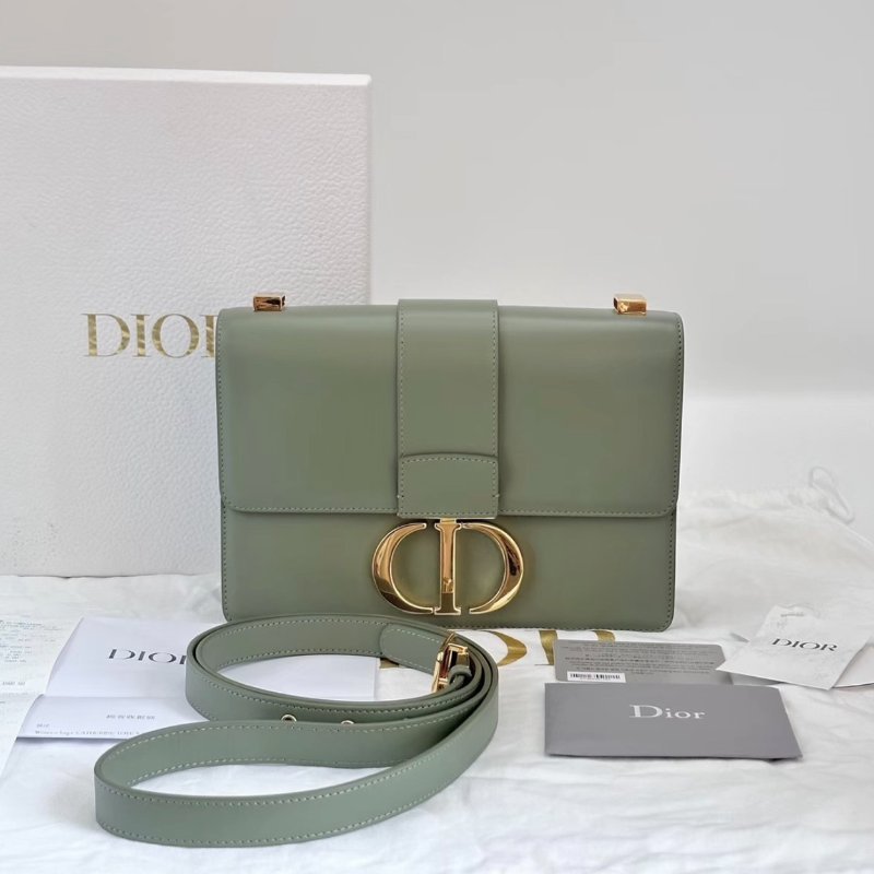 DIOR 蒙田30酪梨綠金扣肩背斜背包25*16.5*9 99新 配件塵袋-0
