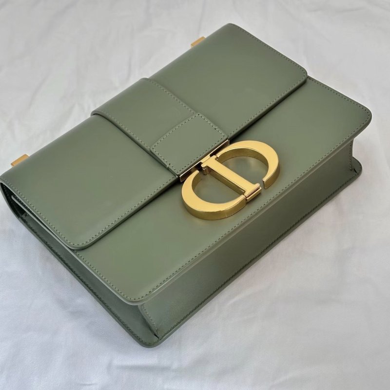 DIOR 蒙田30酪梨綠金扣肩背斜背包25*16.5*9 99新 配件塵袋-4