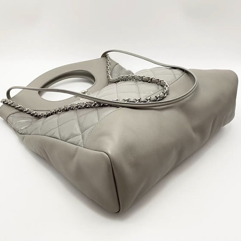 CHANEL 灰色31bag手提肩背包30*41*9 98新配件塵袋購證-2