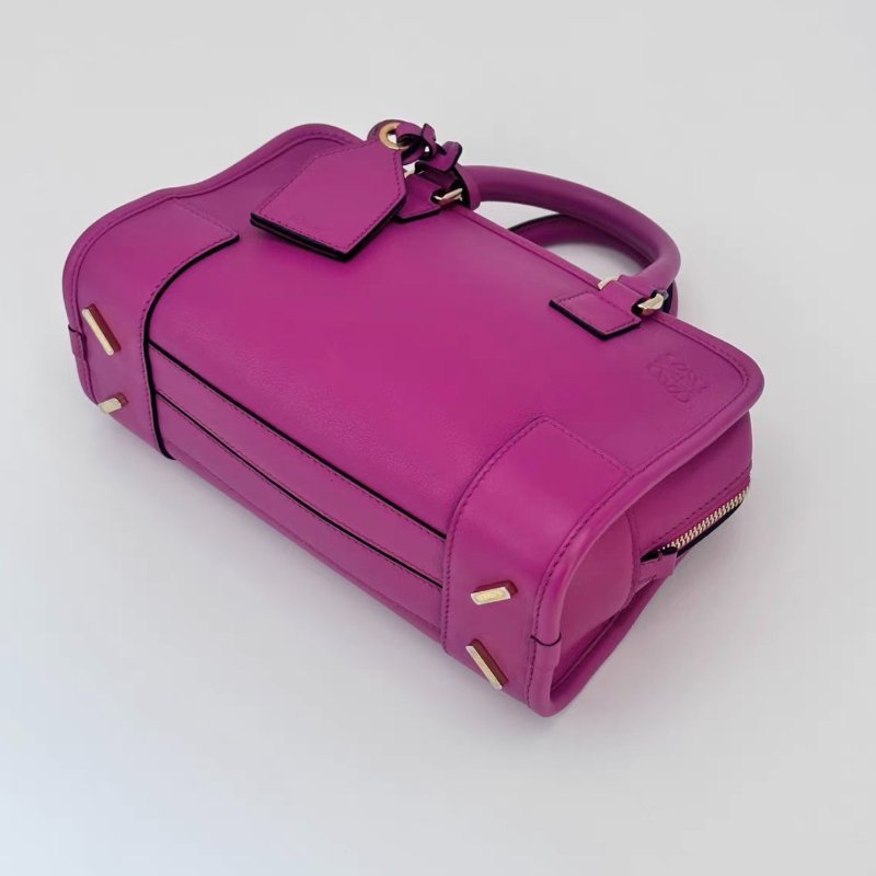 LOEWE 玫粉色金扣亞馬遜小號手提斜背包24*15*10 98新配件塵袋-2