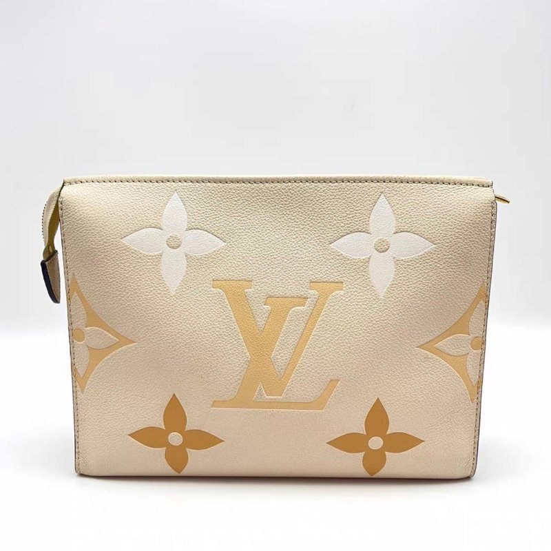 LV 限定全皮壓花香草漸變盥洗包芯片款 26*19.5*5 98新配件塵袋-5