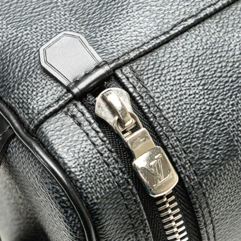 路易威登 Damier Graphite 男士黑色皮革化妝包手提包 N47625-6