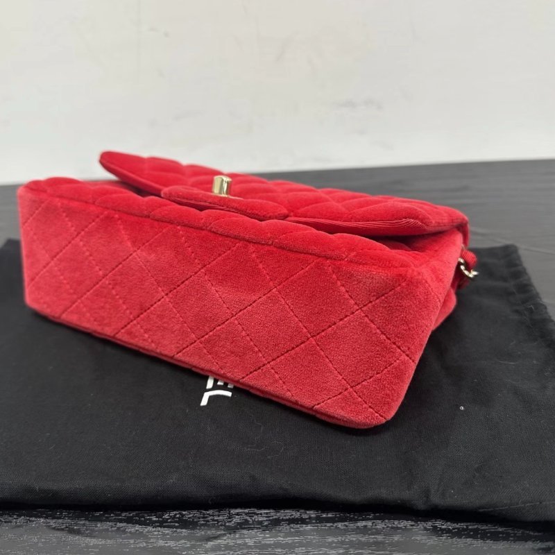 CHANEL cf紅金大 mini斜背包20*12*6 98新配件塵袋保卡-2
