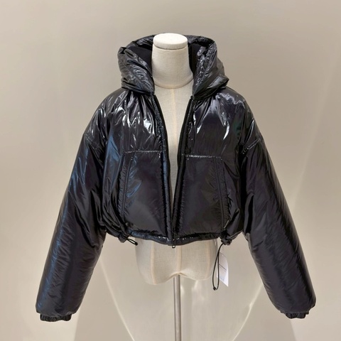 Alexander Wang 黑色短版羽絨連帽外套 S