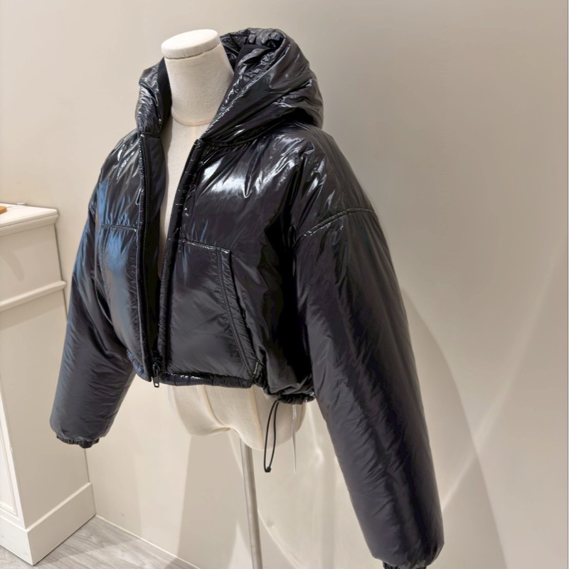 Alexander Wang 黑色短版羽絨連帽外套 S-1
