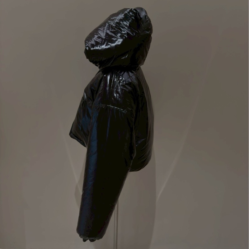 Alexander Wang 黑色短版羽絨連帽外套 S-7