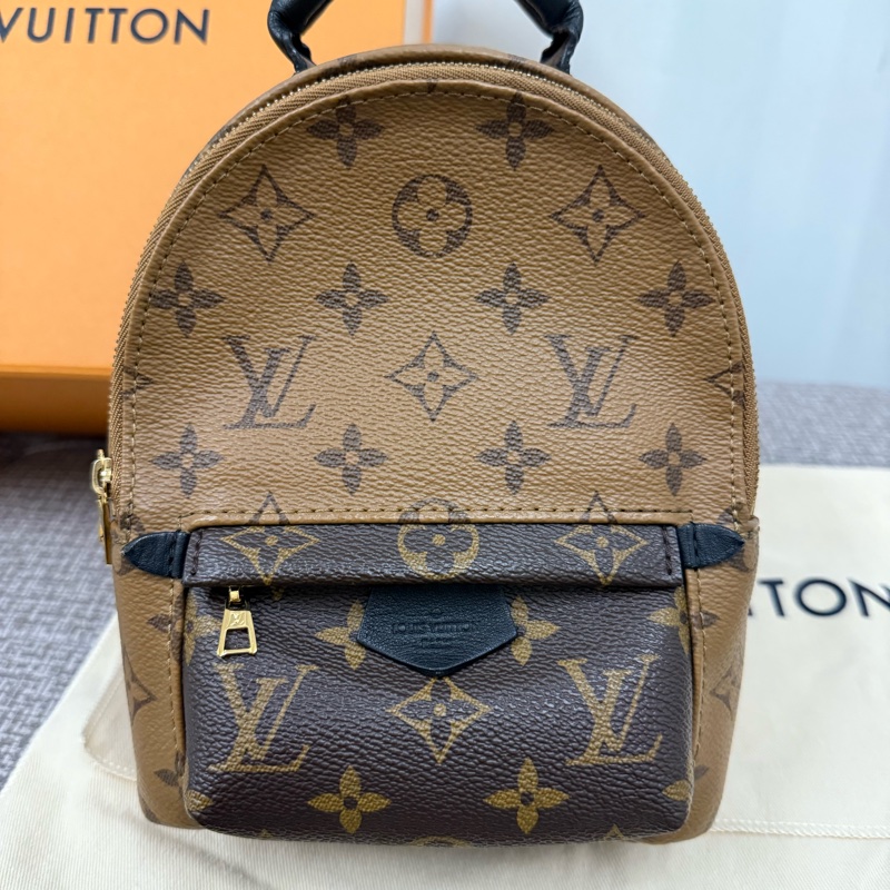 二手 正品 Louis Vuitton 路易威登 拼接迷你後背包-0