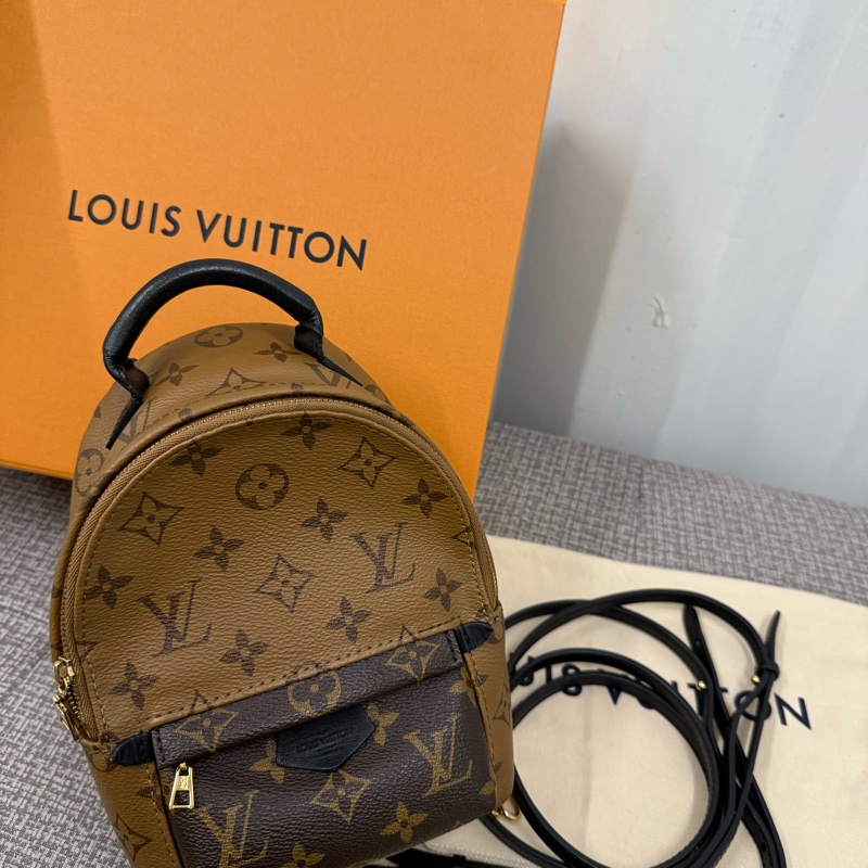 二手 正品 Louis Vuitton 路易威登 拼接迷你後背包-5