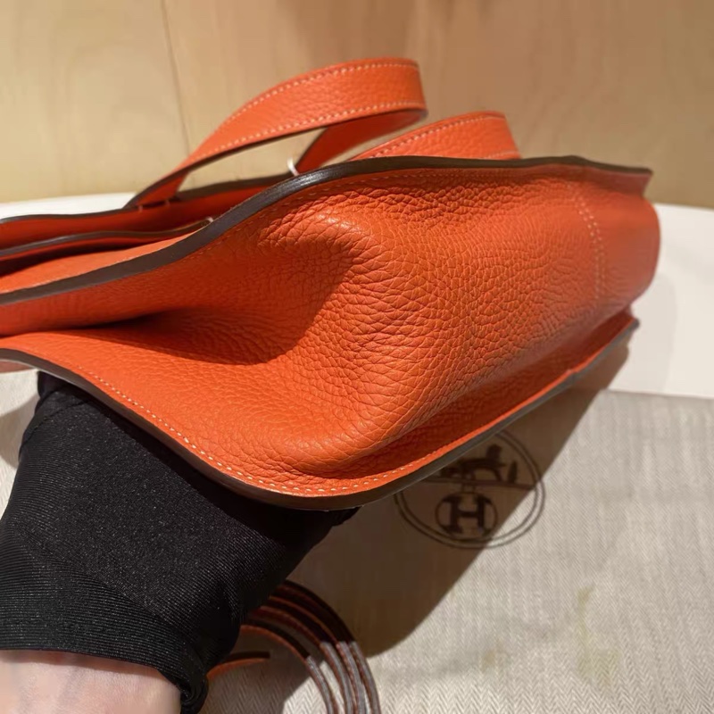 Hermes 愛馬仕  Halzan31南瓜色tc皮 金扣-2