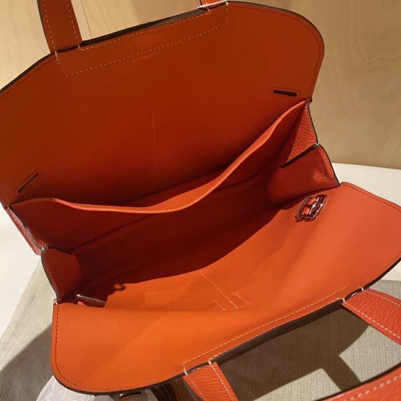 Hermes 愛馬仕  Halzan31南瓜色tc皮 金扣-5