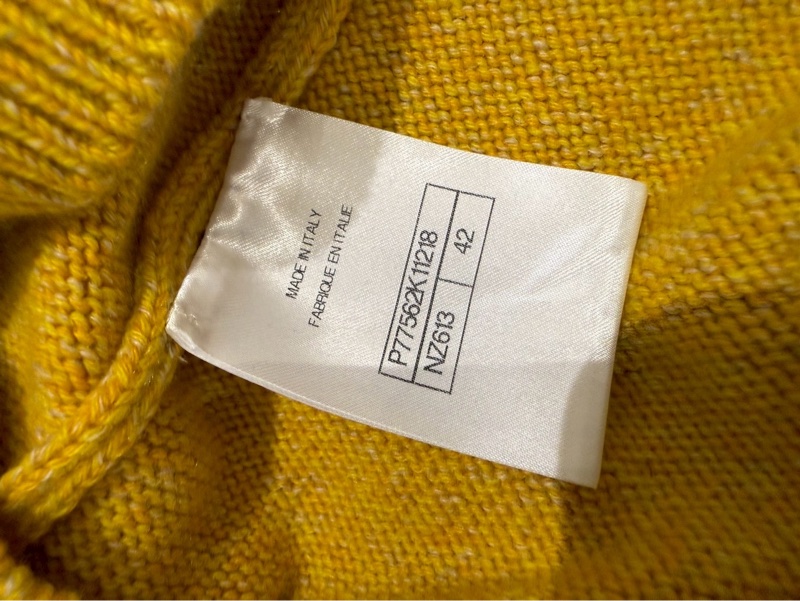 CHANEL 黃色吉他羊毛針織上衣 42碼-6