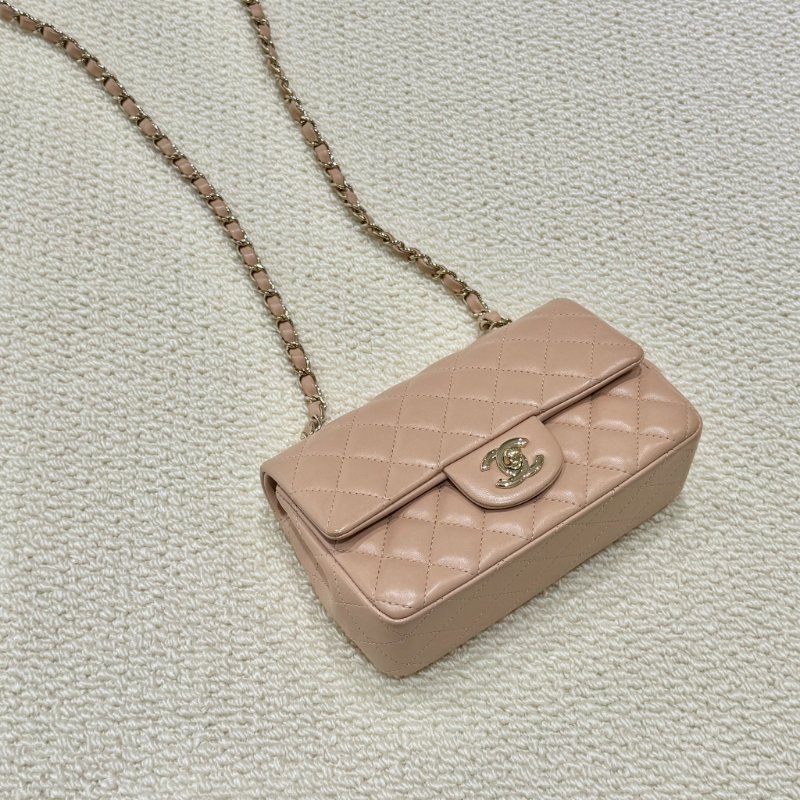 CHANEL - 奶茶色羊皮金釦CF 20cm COCO-0