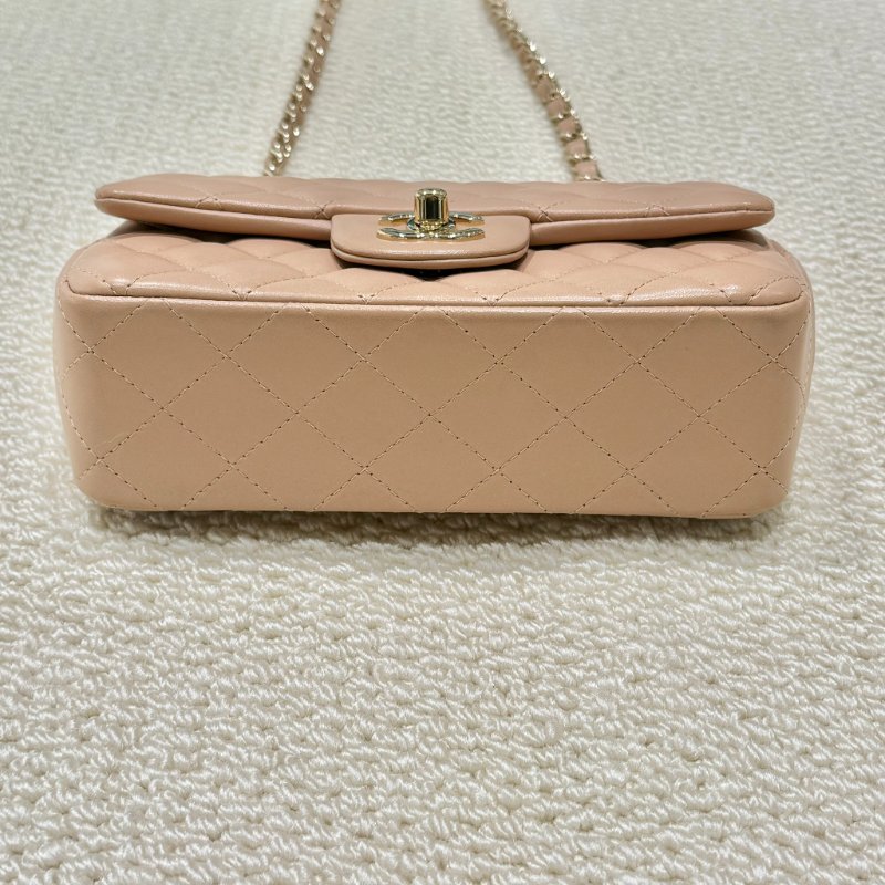 CHANEL - 奶茶色羊皮金釦CF 20cm COCO-5