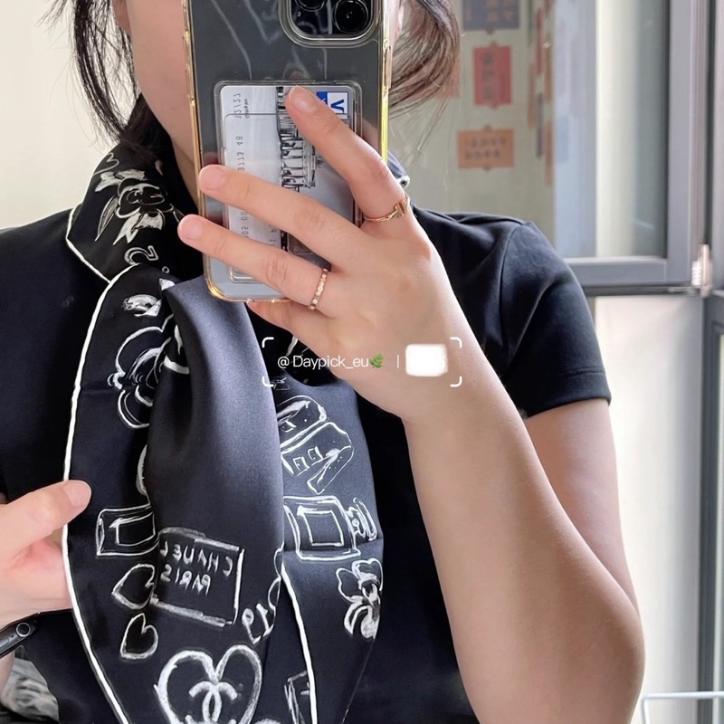 「M.Y精品」 Chanel 小香 絲巾 經典元素 真絲 掛巾 掛飾絲巾-0