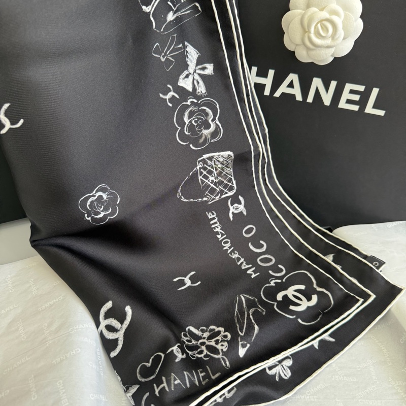 「M.Y精品」 Chanel 小香 絲巾 經典元素 真絲 掛巾 掛飾絲巾-3