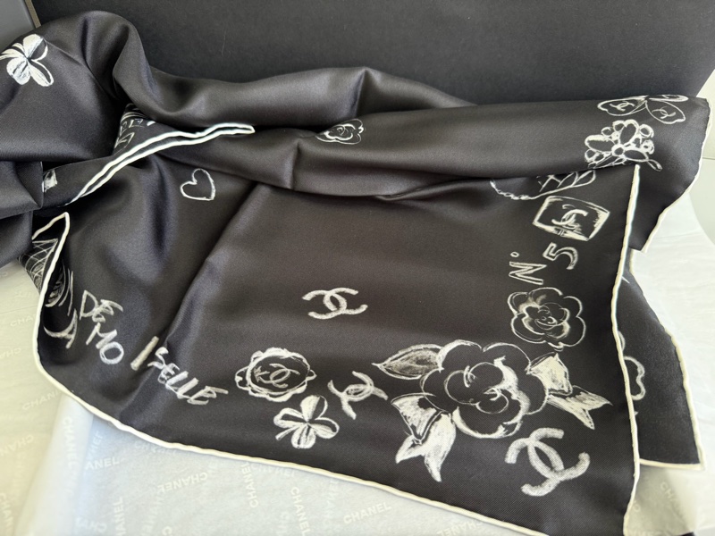 「M.Y精品」 Chanel 小香 絲巾 經典元素 真絲 掛巾 掛飾絲巾-7