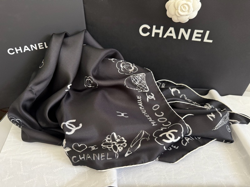 「M.Y精品」 Chanel 小香 絲巾 經典元素 真絲 掛巾 掛飾絲巾-8