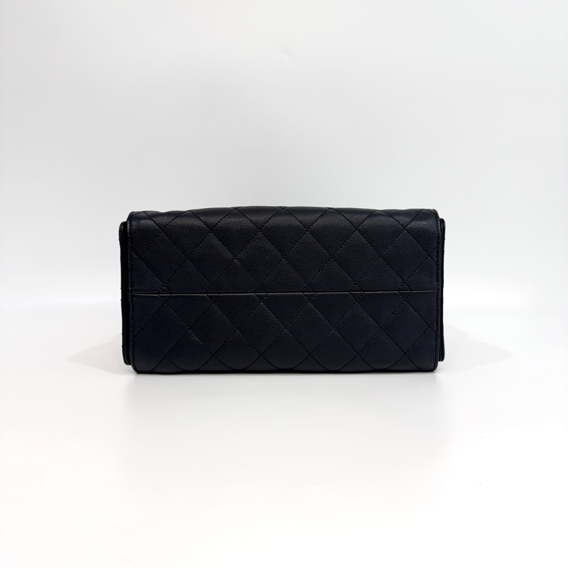 CHANEL香奈兒 黑金粒紋牛皮HOBO 25BAG小號肩背包AS5293-5