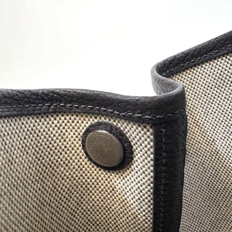 Hermes 愛馬仕85石板灰NEGONDA拚帆布Garden Party 23 H086418-11