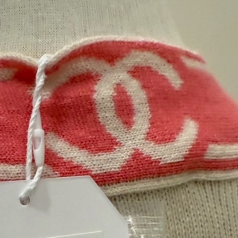 CHANEL 白色粉邊針織長版開衫 36碼-11